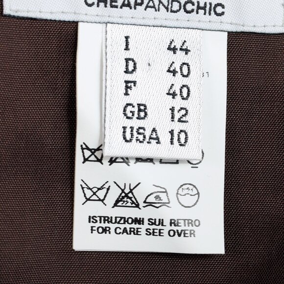 Moschino Cheap and Chic Taupe Leopard Silk & Cotton Empire-Waist Dress - Picture 8 of 9